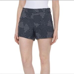 Spanx Women Sunshine Short 4” Polka Dot navy blue Size Large Golf Gym UPF